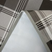 Wachstuch Tischdecke weiß schwarz kariert rund abwaschbar Gartentischdecke fleckenabweisend