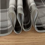 Wachstuch Tischdecke weiß schwarz kariert rund abwaschbar Gartentischdecke fleckenabweisend