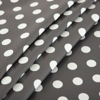 Wachstuch Tischdecke schwarz mit weißen Punkten rund abwaschbar Gartentischdecke fleckenabweisend