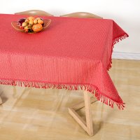 Tischdecke 160 cm rund Rot Gartentischdecke Weichschaum Outdoor PVC Terrasse Balkon rutschfest wetterfest