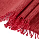 Tischdecke 160 cm rund Rot Gartentischdecke Weichschaum Outdoor PVC Terrasse Balkon rutschfest wetterfest