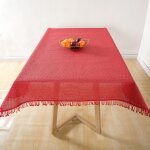 Tischdecke 160 cm rund Rot Gartentischdecke Weichschaum Outdoor PVC Terrasse Balkon rutschfest wetterfest