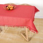 Tischdecke 160 cm rund Rot Gartentischdecke Weichschaum Outdoor PVC Terrasse Balkon rutschfest wetterfest
