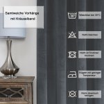 Vorhang 2er Set Kräuselband Verdunkelung 300x245 cm Samt weich blickdicht Gardine