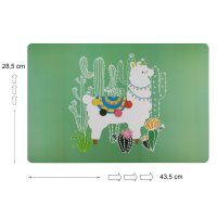 Tischset Platzset Lama Grün Platzdeckchen Malunterlage Platzmatte 3 Motive Eßunterlage