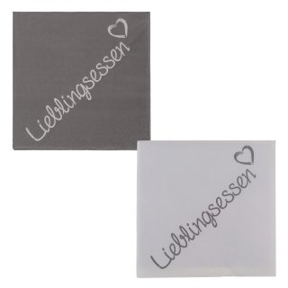 Servietten Lieblingsessen Papierservietten 20 Stück Party Geschenk 3-lagig