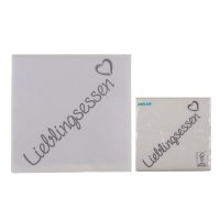 Servietten Lieblingsessen Papierservietten 20 Stück Party Geschenk 3-lagig