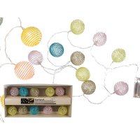 LED Lichterkette 10 pastellfarbene Kugeln Partybeleutung...