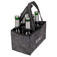 Flaschentasche Filztasche 6 Flaschen Flaschenhalter Bierträger Sixpack Männertasche