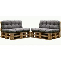Palettensitzkissen 4er Set 120x80 cm und 120x40 cm Outdoor Rückenkissen Sitzkissen Wasserfest