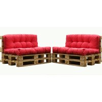 Palettensitzkissen 4er Set 120x80 cm und 120x40 cm Outdoor Rückenkissen Sitzkissen Wasserfest