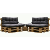 Palettensitzkissen 4er Set 120x80 cm und 120x40 cm Outdoor Rückenkissen Sitzkissen Wasserfest