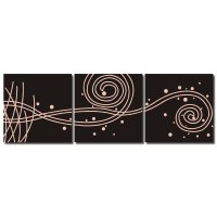 Wandbild Holzrahmen 3-teiliges -Set schwarz abstrakte Kunst Dekoration