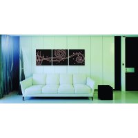 Wandbild Holzrahmen 3-teiliges -Set schwarz abstrakte Kunst Dekoration