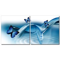Wandbild Holzrahmen 2-teiliges -Set Blue Serenity Dekoration