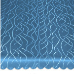 Tischdecke königsblau rund 160 cm Ø damast Streifen bügelfrei fleckenabweisend