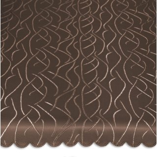 Tischdecke braun dunkel rund 160 cm &Oslash; damast Streifen b&uuml;gelfrei fleckenabweisend