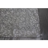 Tischläufer 40x180 cm grau silber schimmernd transparent modernes Kreis-Muster Mitteldecke