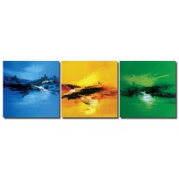 Wandbild Holzrahmen 3-teiliges -Set abstrackt Natur...