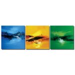 Wandbild Holzrahmen 3-teiliges -Set abstrackt Natur Wasserfall  Dekoration