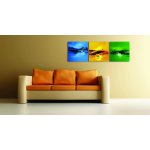 Wandbild Holzrahmen 3-teiliges -Set abstrackt Natur Wasserfall  Dekoration