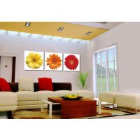 Wandbild Holzrahmen 2-teiliges -Set 40x120 cm Blume bunt Frühling Natur Sommer