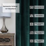 Verdunkelungsvorhang Samt weich 140  x  225 cm Vorhang Kräuselband Gardine blickdicht U-Band abdunkelnd