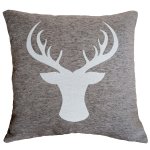 Kissenbezug 45 x 45  Hirsch Geweih Kopf Dekokissen Weihnachten Kissenhülle Zierkissen