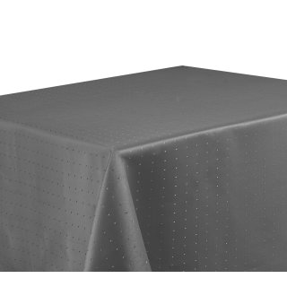 Tischdecke Punkte 130x300 Grau eckig fleckenabweisend bügelfrei Tischwäsche Mitteldecke pflegeleicht