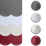 Tischdecke Punkte 130x300 Grau eckig fleckenabweisend bügelfrei Tischwäsche Mitteldecke pflegeleicht