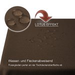 Tischdecke Leinenoptik 110x140 cm eckig Braun beschichtet wasserabweisend Lotuseffekt fleckenabaweisend
