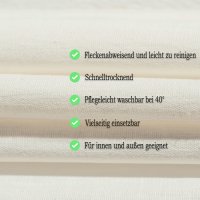 Tischdecke Leinenoptik 110x140 cm eckig Ecru beschichtet wasserabweisend Lotuseffekt fleckenabaweisend