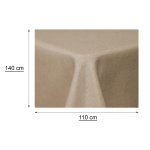 Tischdecke Leinenoptik 110x140 cm eckig Beige Natur beschichtet wasserabweisend Lotuseffekt fleckenabaweisend