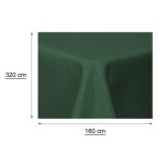 Tischdecke 160x320 cm grün dunkel eckig beschichtet Leinenoptik wasserabweisend Lotuseffekt
