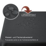 Tischdecke 160x320 cm anthrazit eckig beschichtet Leinenoptik wasserabweisend Lotuseffekt