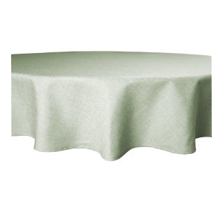 Tischdecke rund 180 cm Ø grün hell beschichtet Leinenoptik wasserabweisend Lotuseffekt