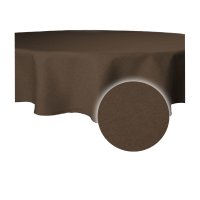 Tischdecke rund 180 cm &Oslash; braun beschichtet Leinenoptik wasserabweisend Lotuseffekt
