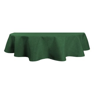 Tischdecke 130x220 cm grün dunkel oval beschichtet Leinenoptik wasserabweisend Lotuseffekt