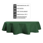 Tischdecke 130x220 cm grün dunkel oval beschichtet Leinenoptik wasserabweisend Lotuseffekt