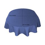 Tischdecke 130x220 cm blau oval beschichtet Leinenoptik wasserabweisend Lotuseffekt