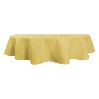 Tischdecke 130x220 cm gelb oval beschichtet Leinenoptik...