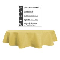 Tischdecke 130x220 cm gelb oval beschichtet Leinenoptik wasserabweisend Lotuseffekt