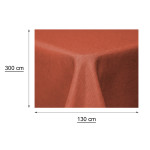 Tischdecke 130x300 cm terracotta eckig beschichtet Leinenoptik wasserabweisend Lotuseffekt