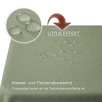 Tischdecke 130x300 cm grün hell eckig beschichtet Leinenoptik wasserabweisend Lotuseffekt