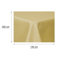 Tischdecke 130x300 cm gelb eckig beschichtet Leinenoptik wasserabweisend Lotuseffekt