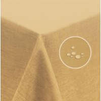Tischdecke beige sand 90x90 cm eckig beschichtet Leinenoptik wasserabweisend Lotuseffekt