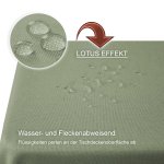 Tischdecke 160x400 cm grün hell eckig beschichtet Leinenoptik wasserabweisend Lotuseffekt