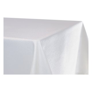 Tischdecke 160x260 cm weiß eckig beschichtet Leinenoptik wasserabweisend Lotuseffekt