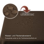 Tischdecke 160x260 cm braun eckig beschichtet Leinenoptik wasserabweisend Lotuseffekt