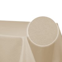 Tischdecke 160x260 cm creme eckig beschichtet Leinenoptik wasserabweisend Lotuseffekt
